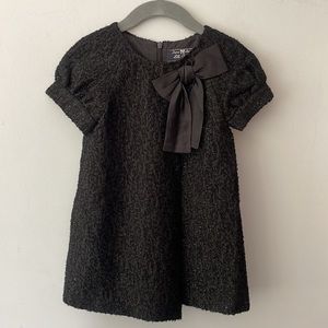 Lily Gaufrette Black Jacquard Puff Sleeve Party Dress